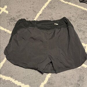 Men Black Pinstripe Shorts